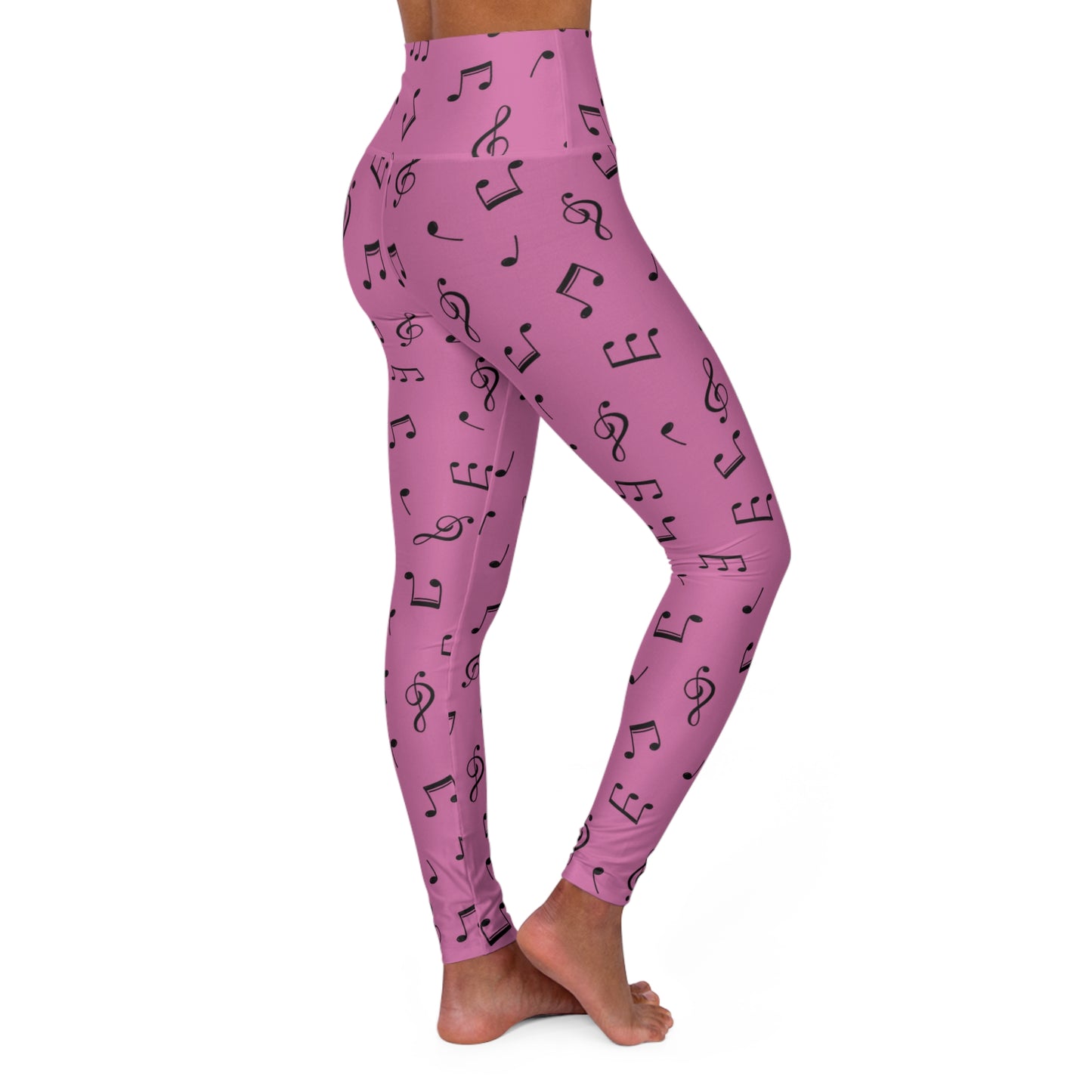 Musical meditation High Waisted Yoga Leggings (AOP)