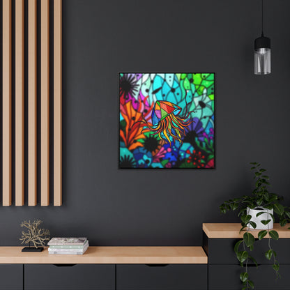 Jellyfish Gallery Canvas Wraps, Square Frame