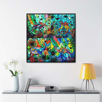 Combo sealife Gallery Canvas Wraps, Square Frame