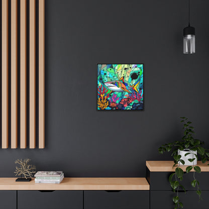 Shark Gallery Canvas Wraps, Square Frame