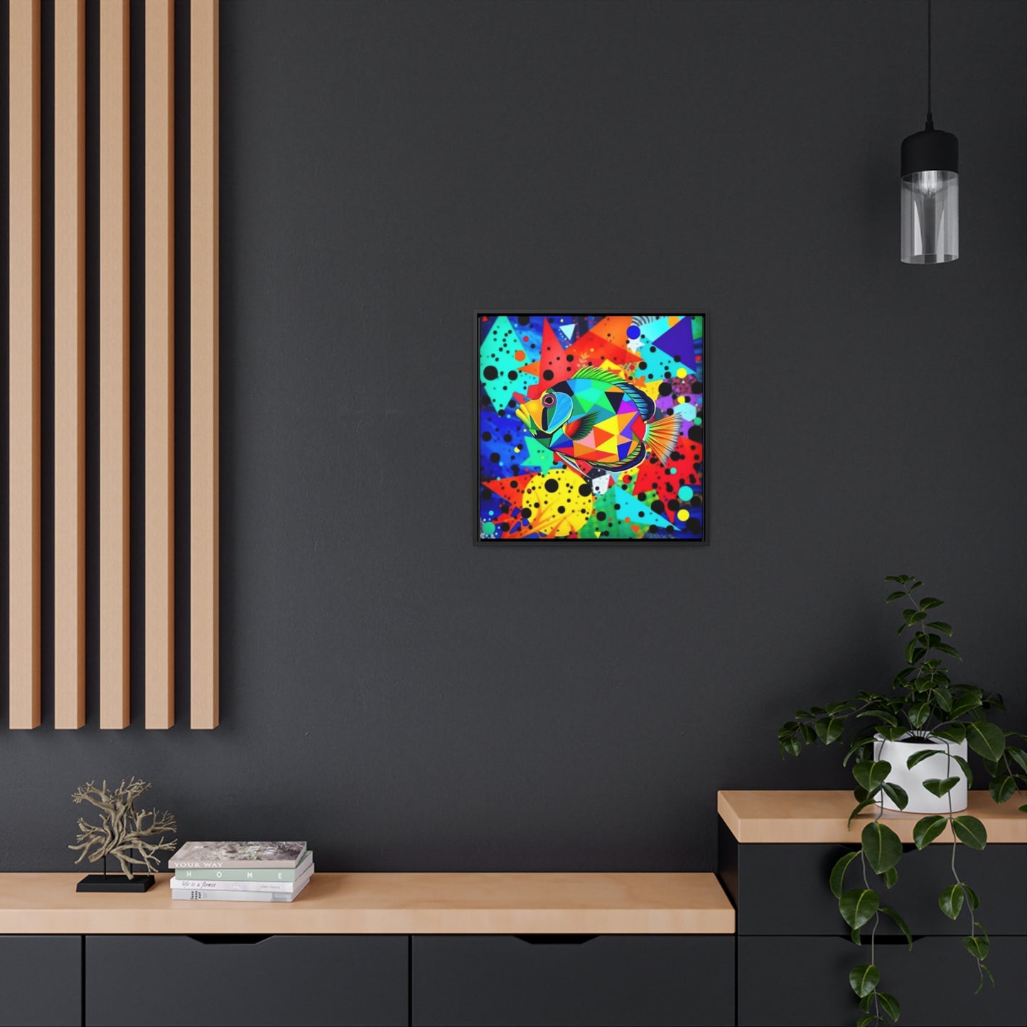 T Fish  8 Gallery Canvas Wraps, Square Frame