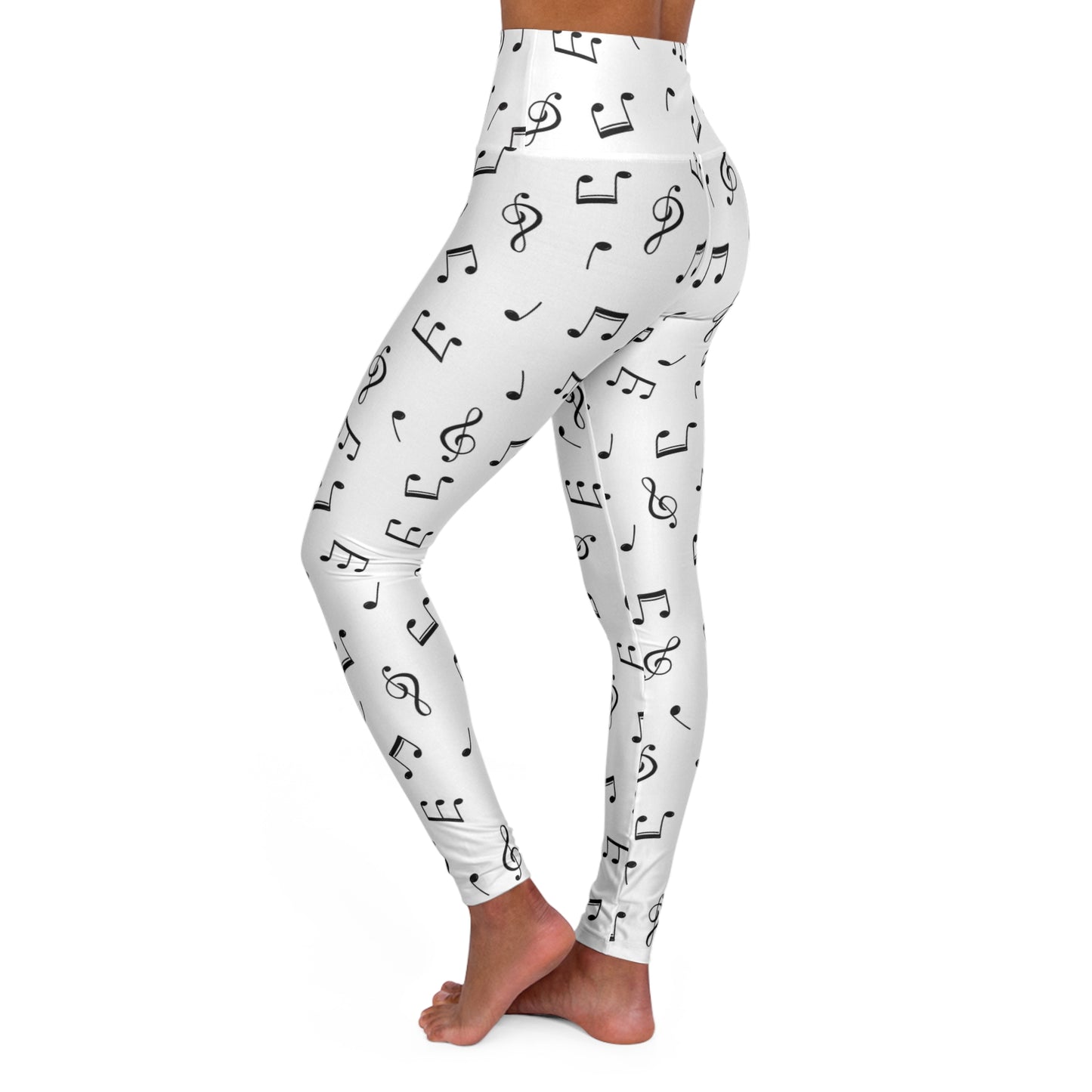 Musical meditation High Waisted Yoga Leggings (AOP)