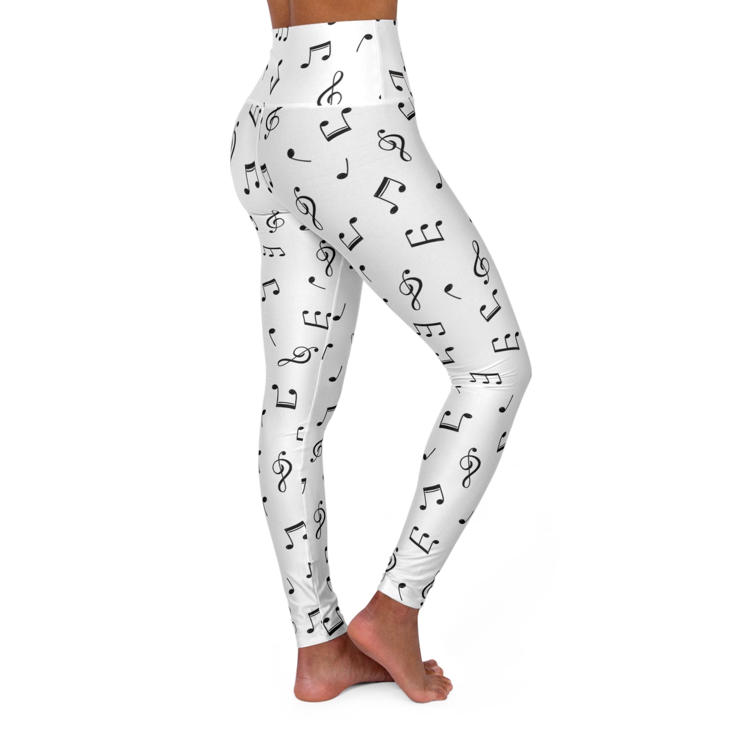 Musical meditation High Waisted Yoga Leggings (AOP)