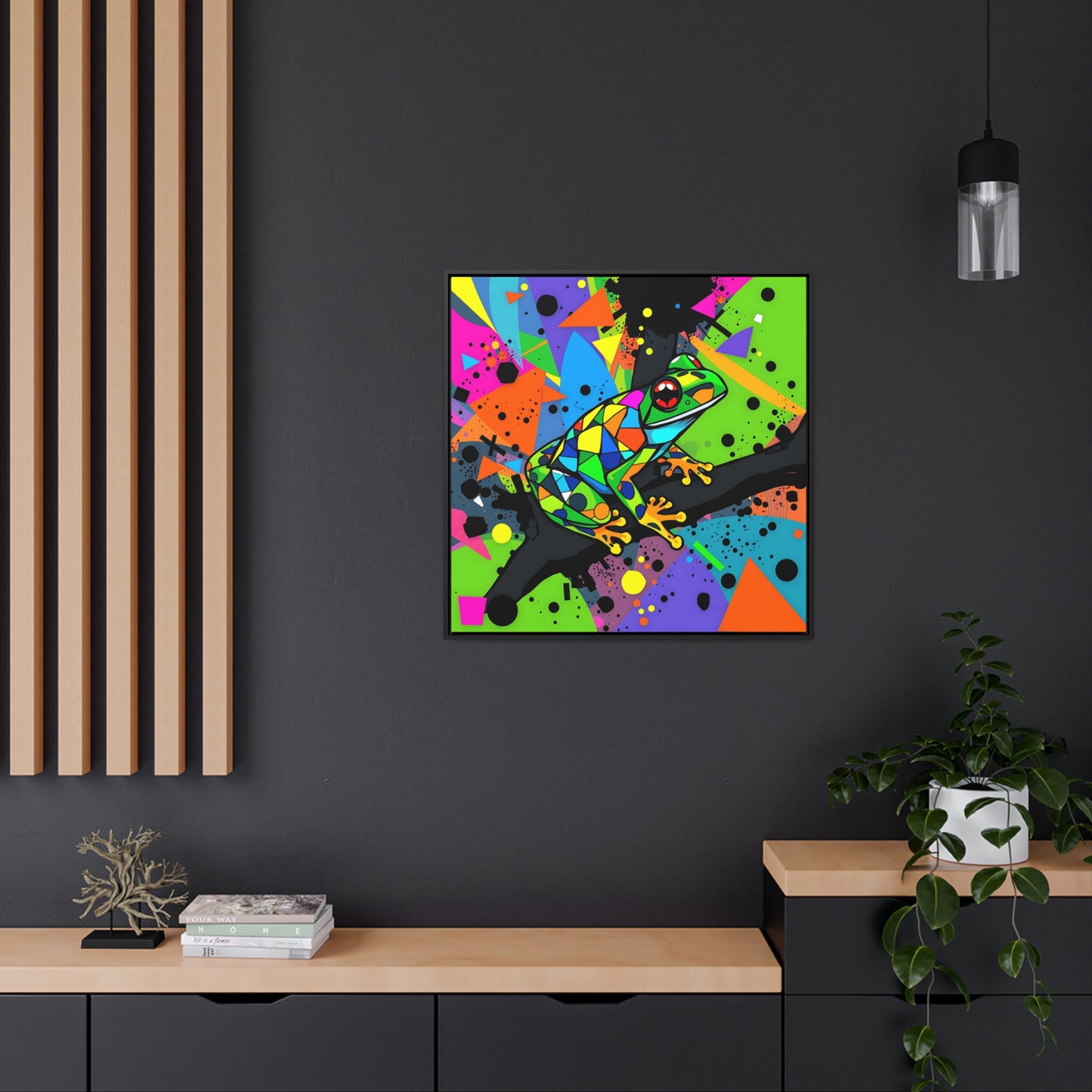 Funky Frog 5 Gallery Canvas Wraps, Square Frame