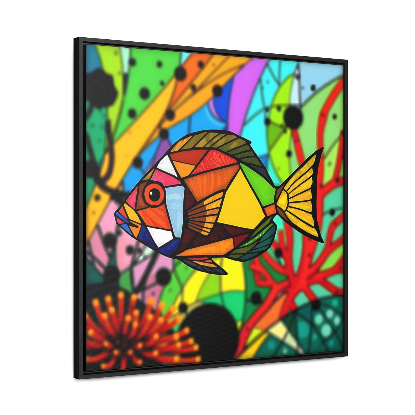 T Fish 5 Gallery Canvas Wraps, Square Frame